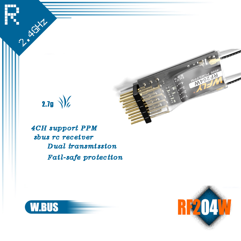 2.4GHz SBUS RC Receiver | WFLY RF204W 4-Channel RC Receiver