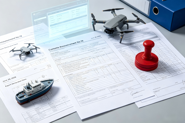 2026 China Customs Announcement No.78 drone unmanned system export declaration policy update