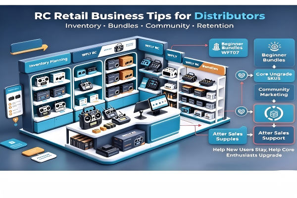 RC retail business tips for distributors, hobby shop inventory and RC transmitter strategy